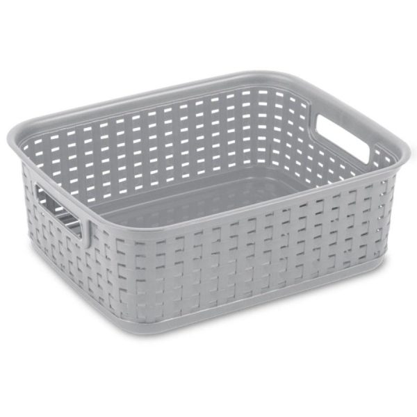 Sterilite Short Weave Basket, Grey Supply