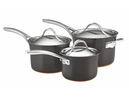 Anolon, Nouvelle Copper 3-Piece Saucepan Set Online Hot Sale