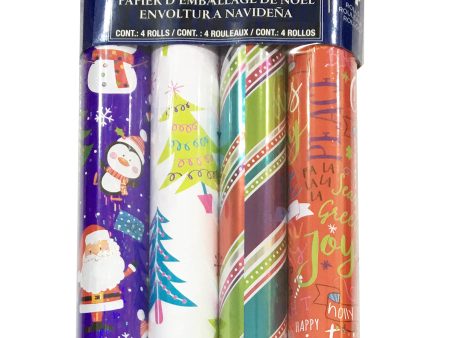 Kirkland Christmas Wrap 4 Rolls, Red Purple Online