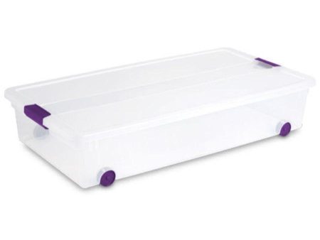 Sterilite Wheeled Latch Box Clear, 57 L Cheap