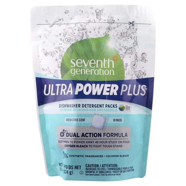 Seventh Generation Dishwasher Pacs Ultra Power Plus Citrus 18 ct For Cheap