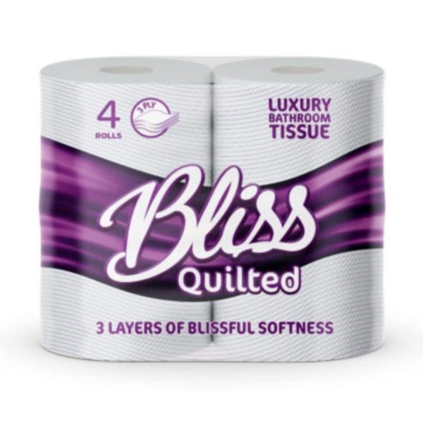 Bliss Quilted Toilet Rolls 3Ply, 18 Rolls For Discount