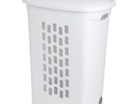 Sterilite Wheeled Hamper White, 53 x 35 x 72 cm Online now