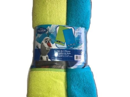 Disney Kids Towel Frozen Green Blue, 2 Pk   71 x 129 cm on Sale