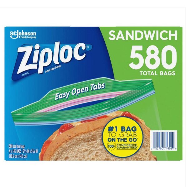 Ziploc Sandwich Bags 4 Pk, 580 ct Online Sale