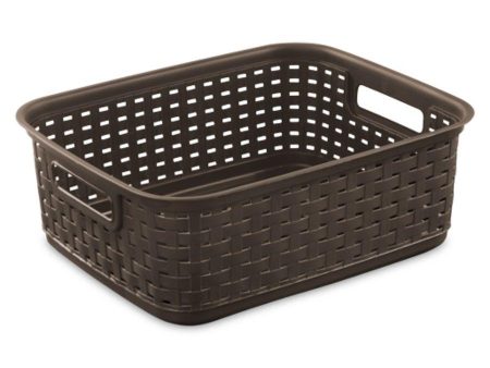 Sterilite Short Weave Basket, Espresso Online Sale