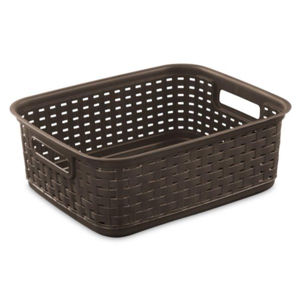 Sterilite Short Weave Basket, Espresso Online Sale