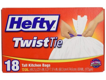 Hefty Twist, Tie Tall Kitchen Bag, 18 ct Hot on Sale