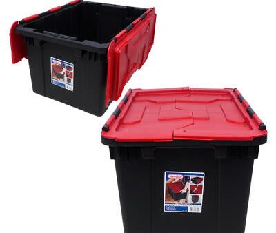 Sterilite Hingd Lid Industrial Tote,Red, 45 L 55 x 39 x 32 cm Cheap