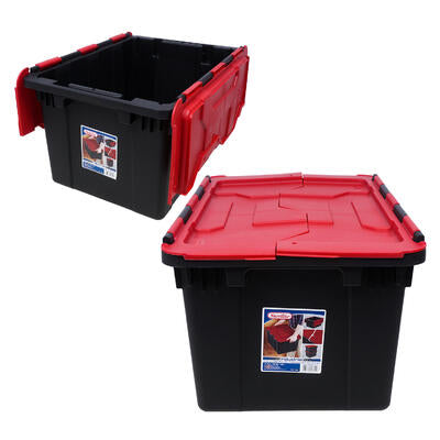 Sterilite Hingd Lid Industrial Tote,Red, 45 L 55 x 39 x 32 cm Cheap