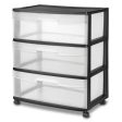 Sterilite 3 Drawer Cart Black, 39 x 55 x 65 cm Online Hot Sale