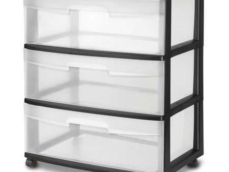 Sterilite 3 Drawer Cart Black, 39 x 55 x 65 cm Online Hot Sale