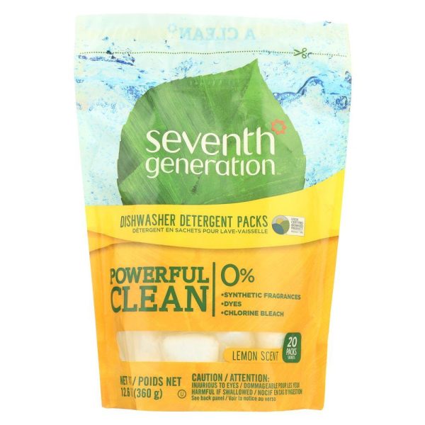 Seventh Generation Dishwasher Pacs Lemon, 20 ct Discount