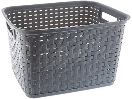 Sterilite Tall Weave Basket, Grey 38L x31W x24H cm Sale