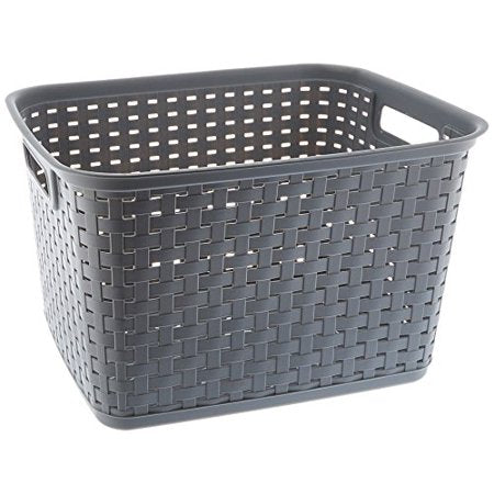 Sterilite Tall Weave Basket, Grey 38L x31W x24H cm Sale