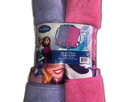 Disney Kids Towel Frozen Purple Pink, 2 Pk  71 x 129 cm Supply