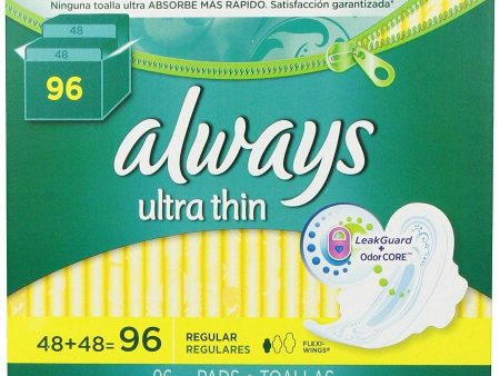 Always Ultra Thin Regular Pads With Wings, 96 ct Online