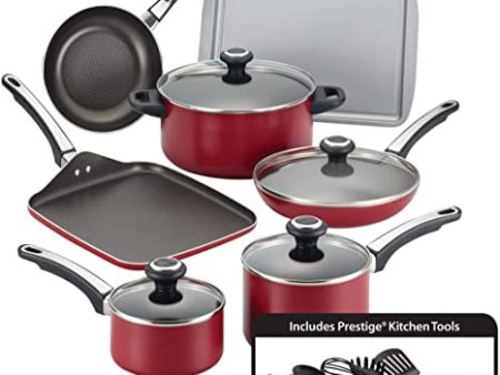 Farberware Cookware Set Red 13 pcs For Cheap