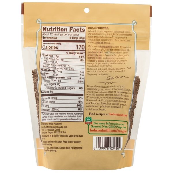 Bob s Red Mill Flaxseeds Brown GF, 13 oz Online Sale