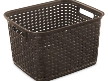 Sterilite Tall Weave Basket Espresso, 38Lx 31Wx 24H cm For Discount