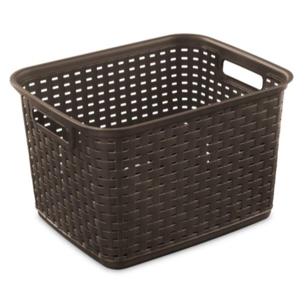 Sterilite Tall Weave Basket Espresso, 38Lx 31Wx 24H cm For Discount