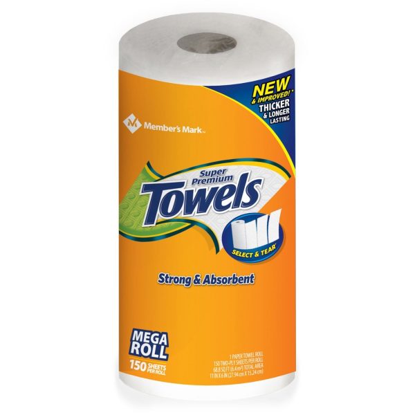 Member s Mark Super Premium Towels, 150 Sheet  15 Roll For Cheap