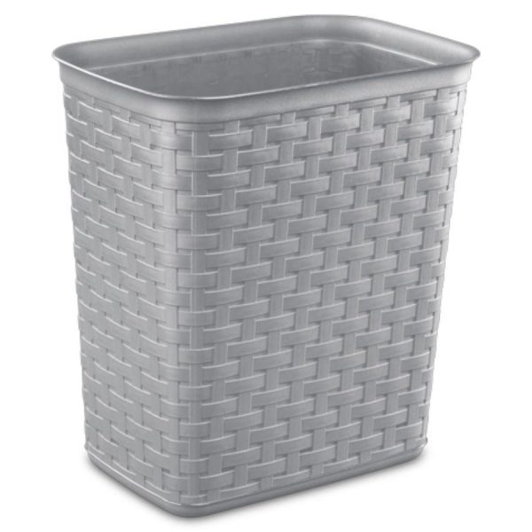 Sterilite Weave Waste Basket Grey, 3.4 Gal Online now