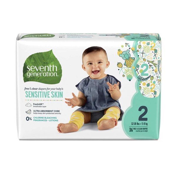 Seventh Generation, Baby Diapers Jumbo Size 2 - 36ct For Discount