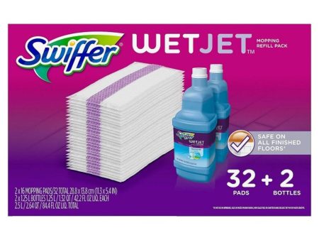 Swiffer, Wetjet Refil 32 ct + 2x 1.25 L For Sale