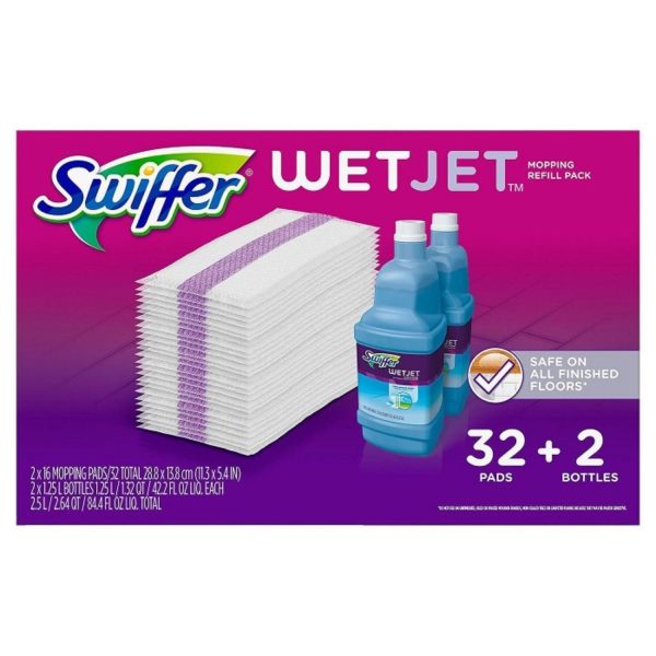 Swiffer, Wetjet Refil 32 ct + 2x 1.25 L For Sale