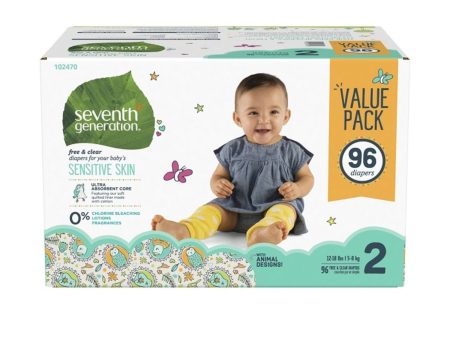 Seventh Generation, Baby Diapers Mega Pack Size 2- 96ct on Sale