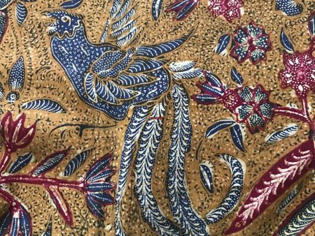 1297 Signed Antique Batik Tiga Negeri Textile Art from Indonesia - Shawl For Sale