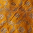 Orangish-Yellow Pure Katan Silk Banarasi Handloom Dupatta For Discount