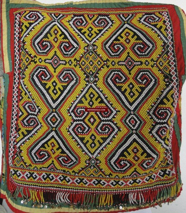 205 Museum Quality Antique Beaded Dayak Iban Wedding Skirt AND Jacket SET Sale