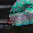 Sea Green Pure Katan Silk Banarasi Handloom Saree Discount