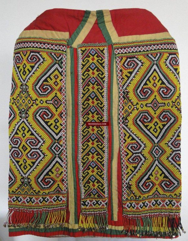 205 Museum Quality Antique Beaded Dayak Iban Wedding Skirt AND Jacket SET Sale