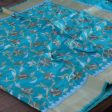 Turquoise Blue Pure Katan Silk Banarasi Handloom Dupatta Sale