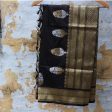 Black Pure Katan Silk Banarasi Handloom Dupatta Supply