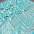 Ferozi Blue Pure Katan Silk Banarasi Shikaargah Handloom Saree Cheap