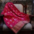 Orange-Gulabi Pure Katan Silk Banarasi Handloom Dupatta Fashion