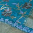 Turquoise Blue Pure Katan Silk Banarasi Handloom Dupatta Sale