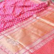 Orange-Indian Pink Pure Katan Silk Banarasi Handloom Saree Discount