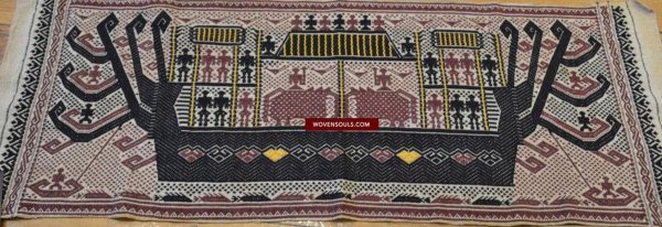 797 Old Sumatra Weaving - Tatibin - Large Ship Cloth Tampan Textile Online Hot Sale