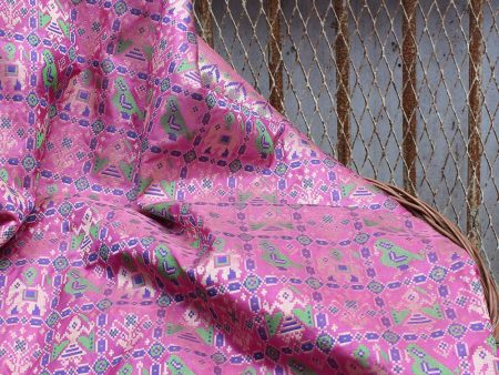 Gajri Pink-Magenta Pure Katan Silk Banarasi Handloom Patola Saree Fashion