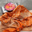 Orange Pure Katan Silk Banarasi Handloom Dupatta Supply