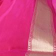 Indian Pink Pure Silk Georgette Handloom Banarasi Saree Cheap