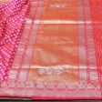 Orange-Indian Pink Pure Katan Silk Banarasi Handloom Saree Discount