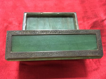 900 Old Parsi Zoroastrian Heirloom Box with Silver & Jade? Online Sale