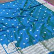 Green-Royal Blue Pure Katan Silk Banarasi Handloom Dupatta Fashion