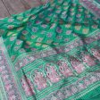 Sea Green Pure Katan Silk Banarasi Handloom Saree Discount